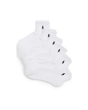 Polo Ralph Lauren パフォーマンス・クォーターソックス 6足パック ホワイト - サムネイル1