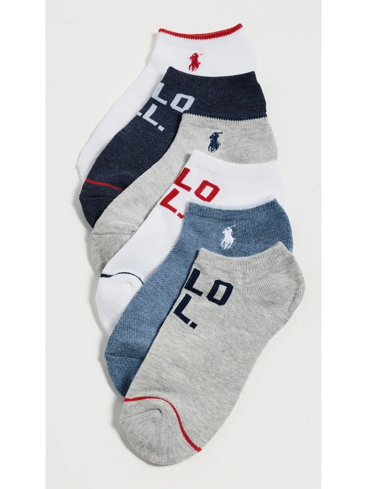 Polo Ralph Lauren ロー カットソックス 6足パック デニム アソート - 画像2