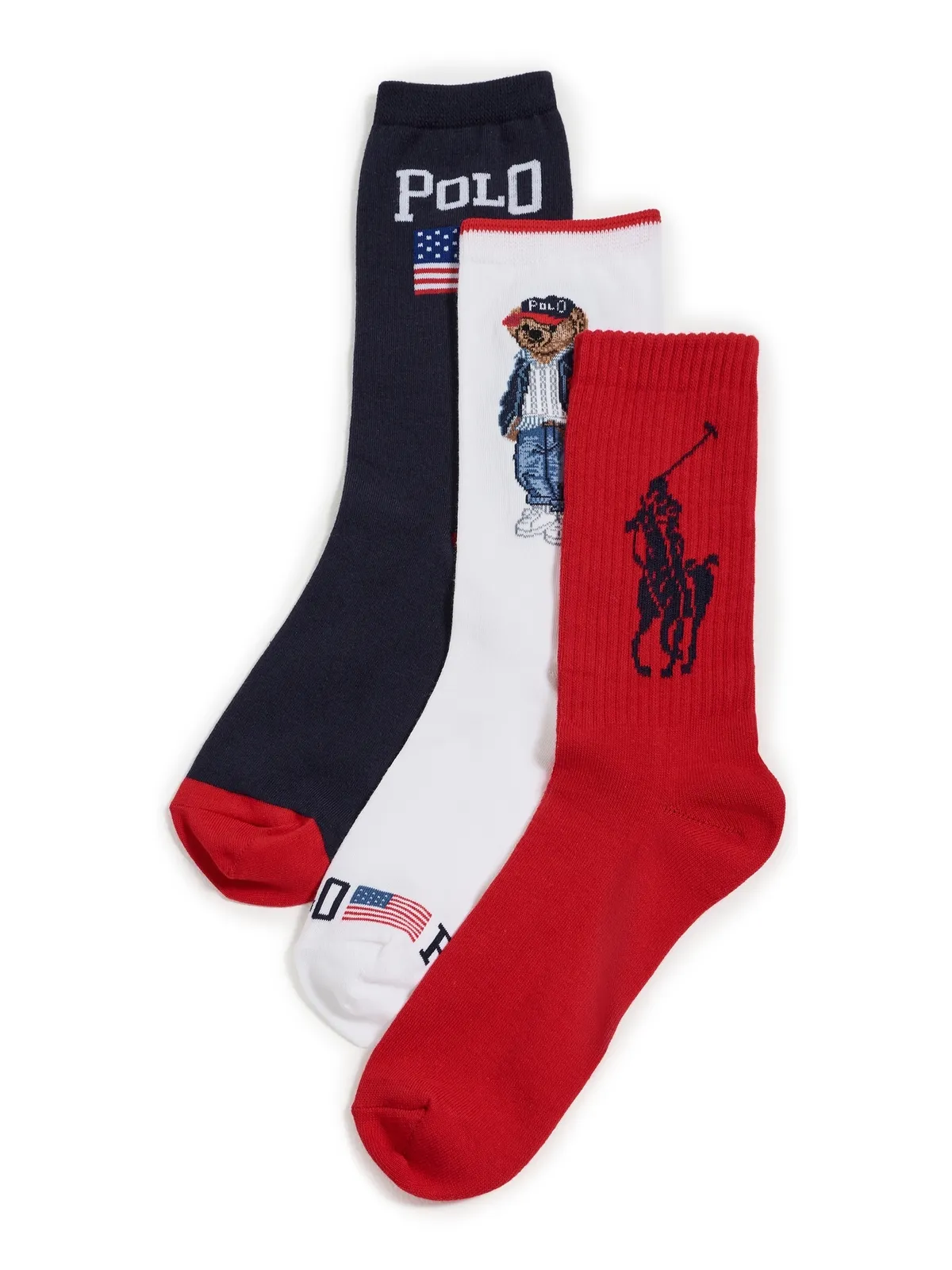 Polo Ralph Lauren ポロ ラルフ ローレン ソックス ギフトセット レッド/ホワイト/ネイビー アソート - 画像1