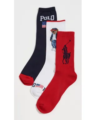 Polo Ralph Lauren ポロ ラルフ ローレン ソックス ギフトセット レッド/ホワイト/ネイビー アソート - サムネイル2