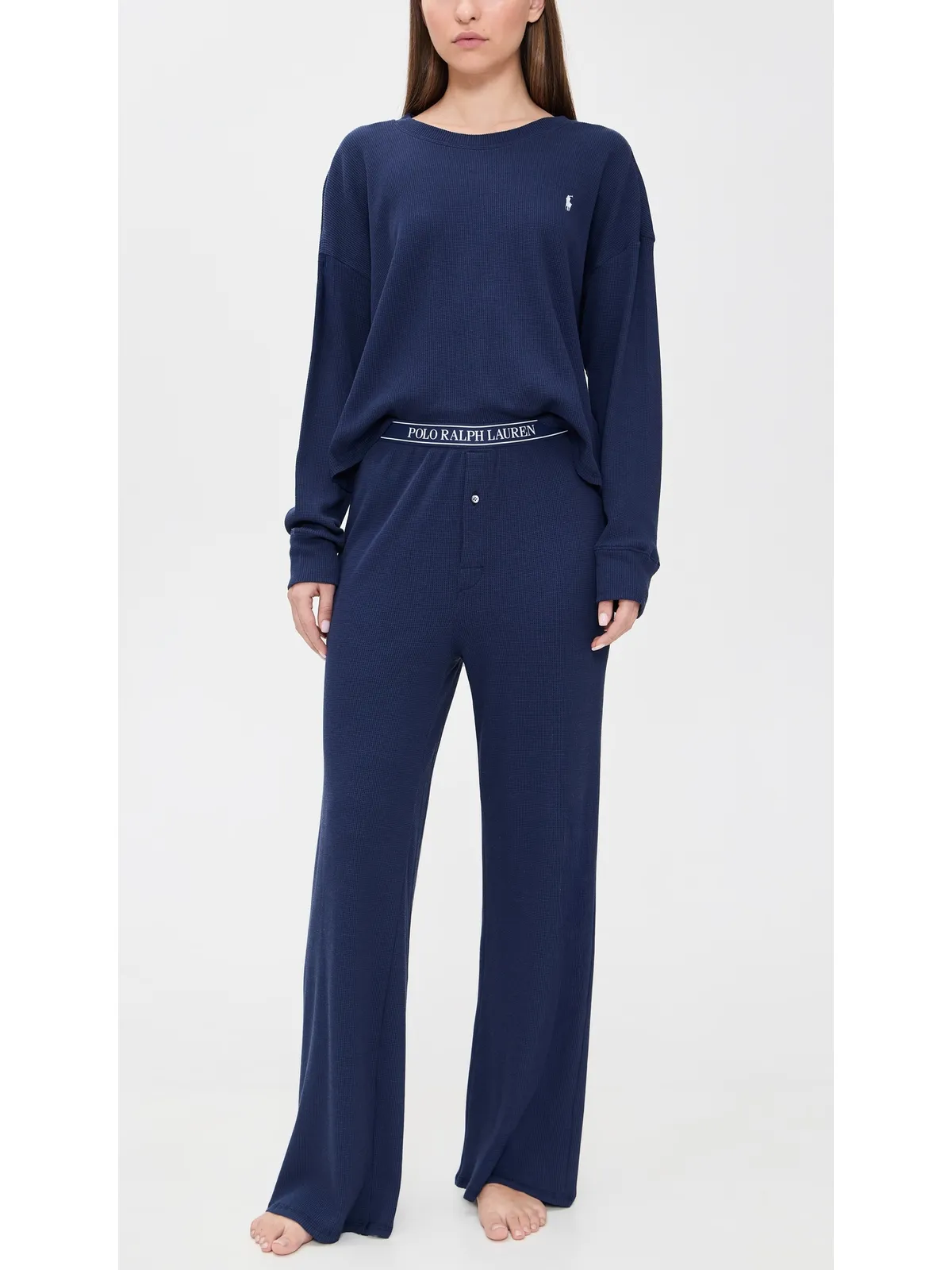 Polo Ralph Lauren クルーネック ワイドレッグパンツ パジャマセット - 画像2