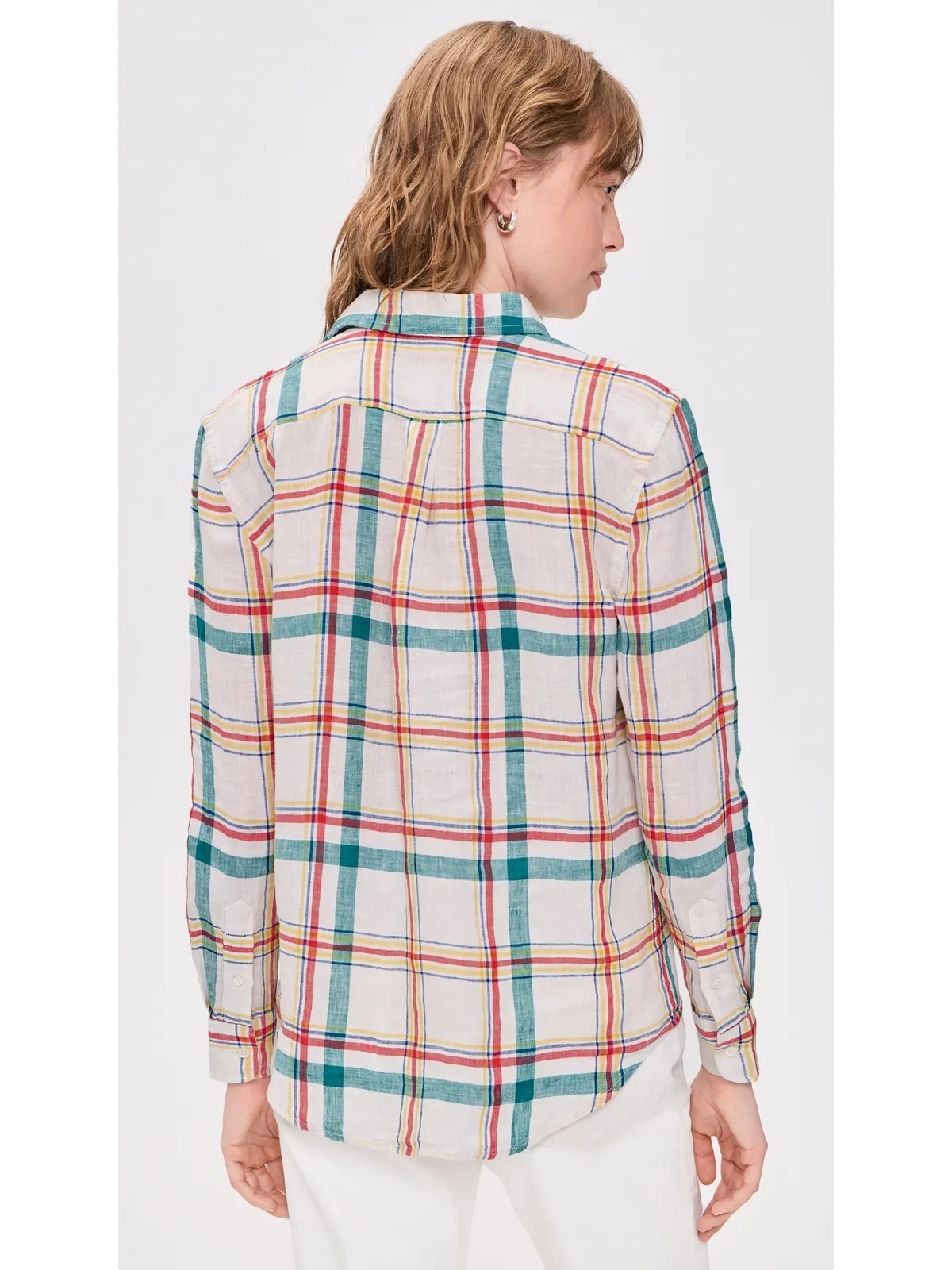 Polo Ralph Lauren 長袖ボタンダウンシャツ ホワイト/ティール/レッド ミックス - 画像3