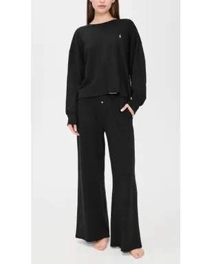 Polo Ralph Lauren クルーネック ワイドレッグ パンツ セット ブラック - サムネイル2
