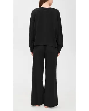 Polo Ralph Lauren クルーネック ワイドレッグ パンツ セット ブラック - サムネイル3