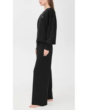 Polo Ralph Lauren クルーネック ワイドレッグ パンツ セット ブラック - サムネイル4