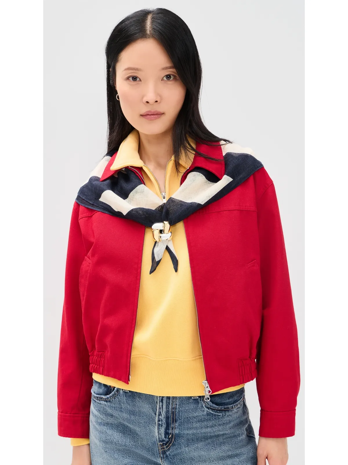 Polo Ralph Lauren ラグビー スクエア スカーフ クリーム/ネイビー - 画像3
