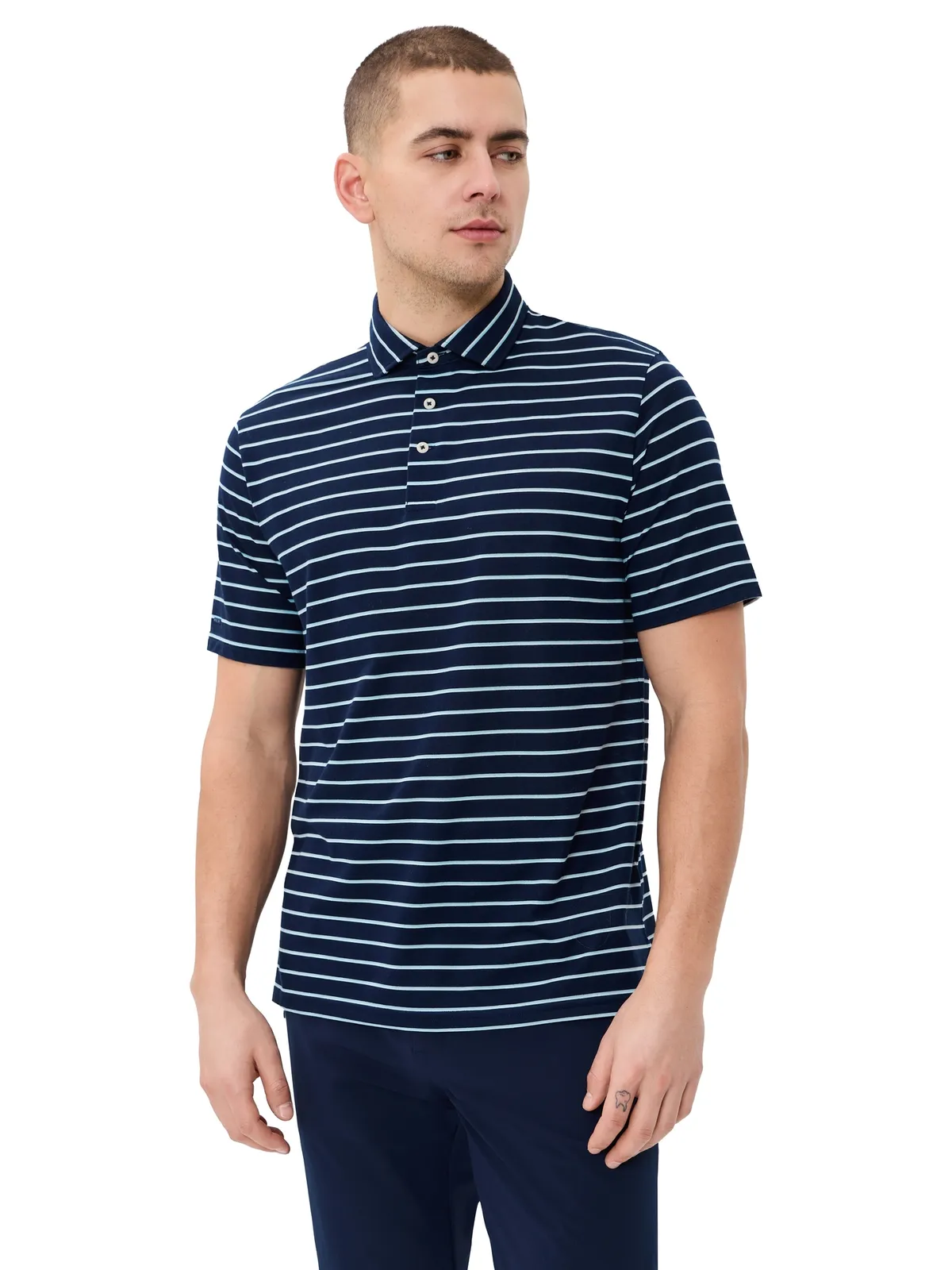 RLX Ralph Lauren マルチストライプ ツアー ピケ ポロシャツ - 画像1