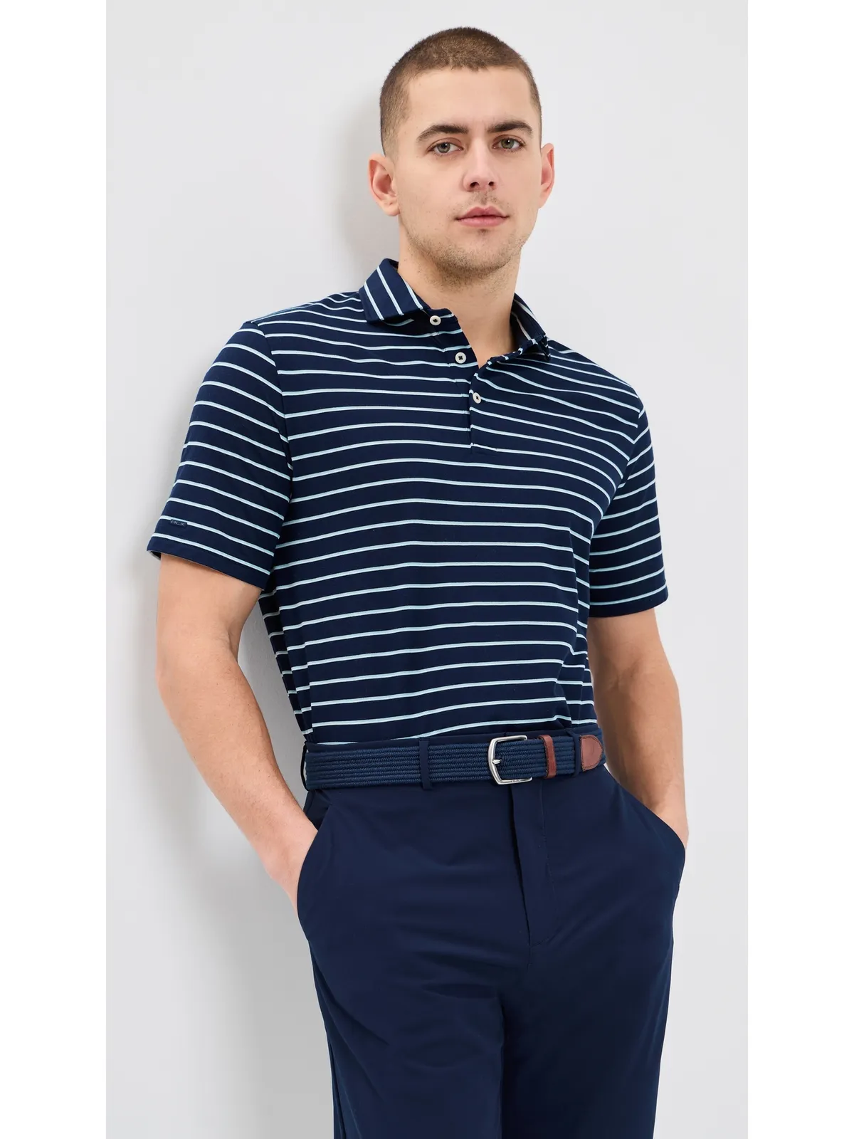 RLX Ralph Lauren マルチストライプ ツアー ピケ ポロシャツ - 画像2