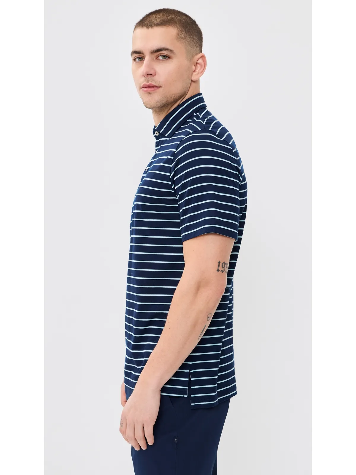 RLX Ralph Lauren マルチストライプ ツアー ピケ ポロシャツ - 画像4