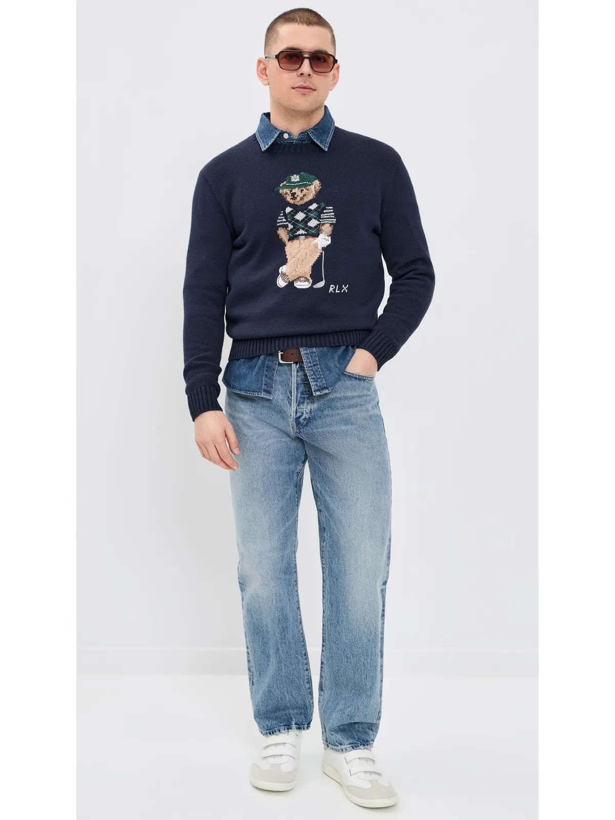 RLX Ralph Lauren コットン クールマックス ノベルティベア セーター - 画像5
