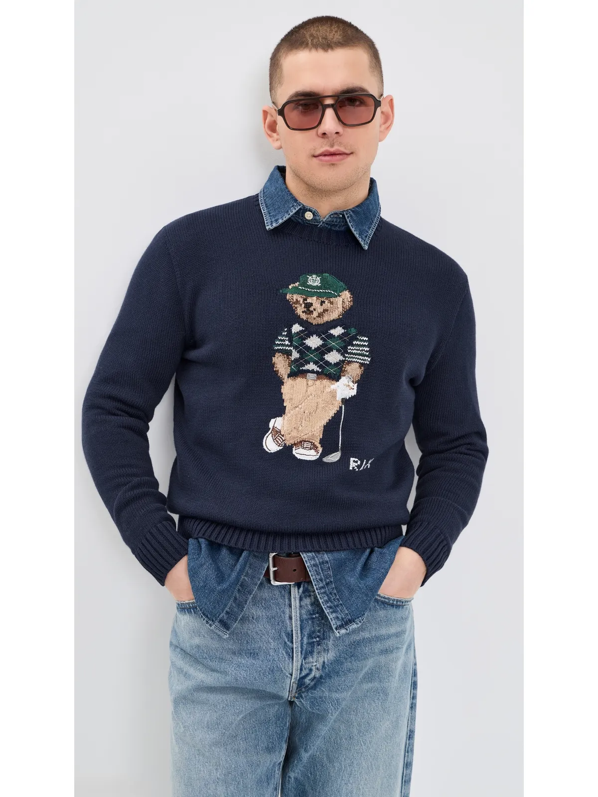 RLX Ralph Lauren コットン クールマックス ノベルティベア セーター - 画像2