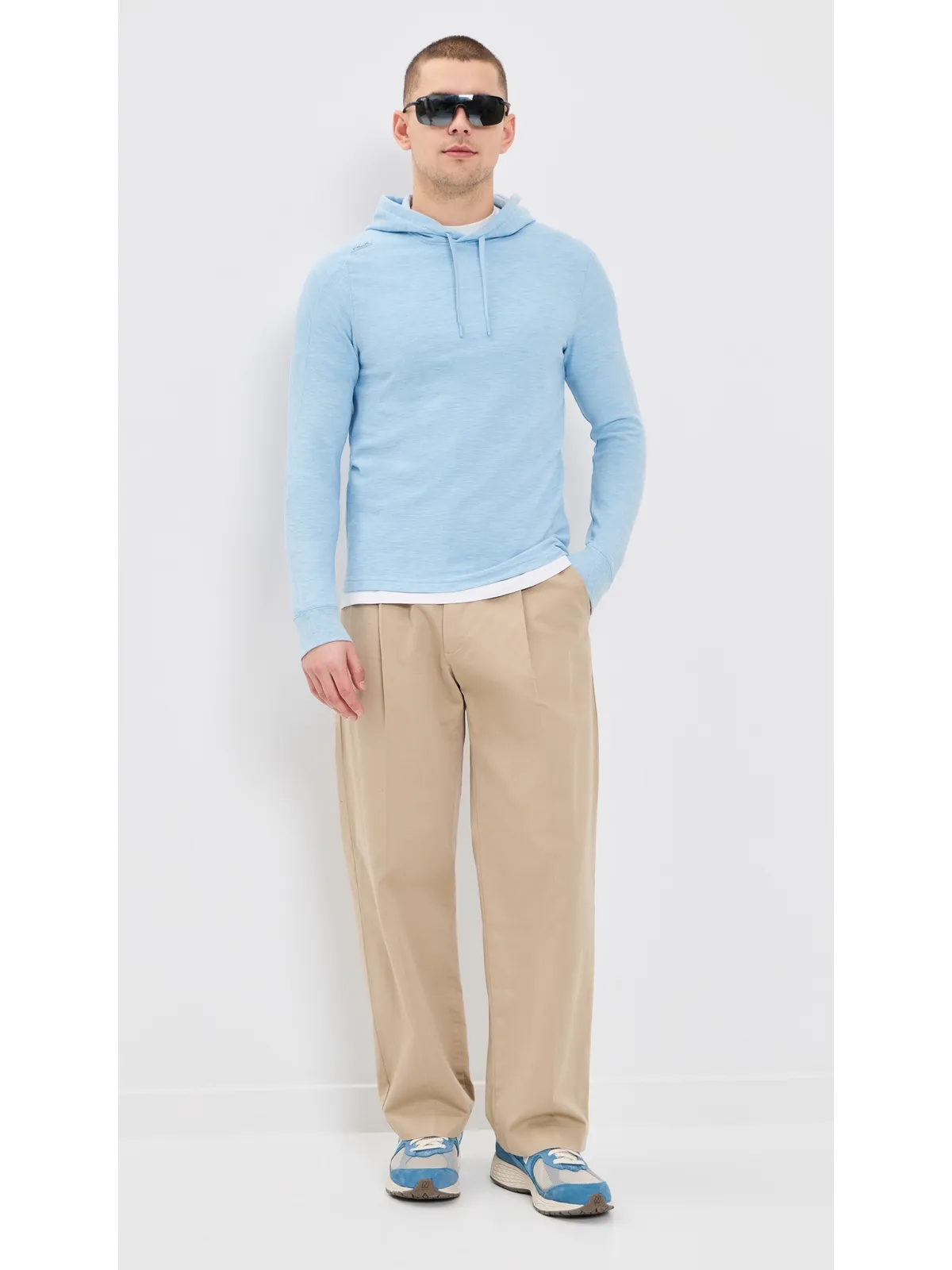 RLX Ralph Lauren テック ワッフルニット フーディ オフィス ブルー ヘザー - 画像5