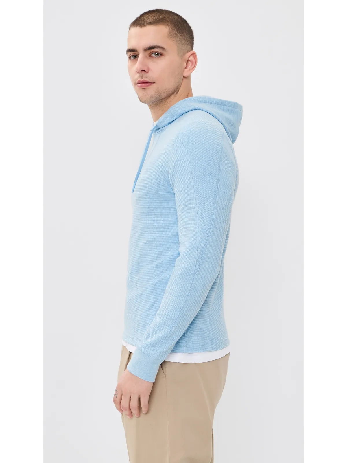 RLX Ralph Lauren テック ワッフルニット フーディ オフィス ブルー ヘザー - 画像4