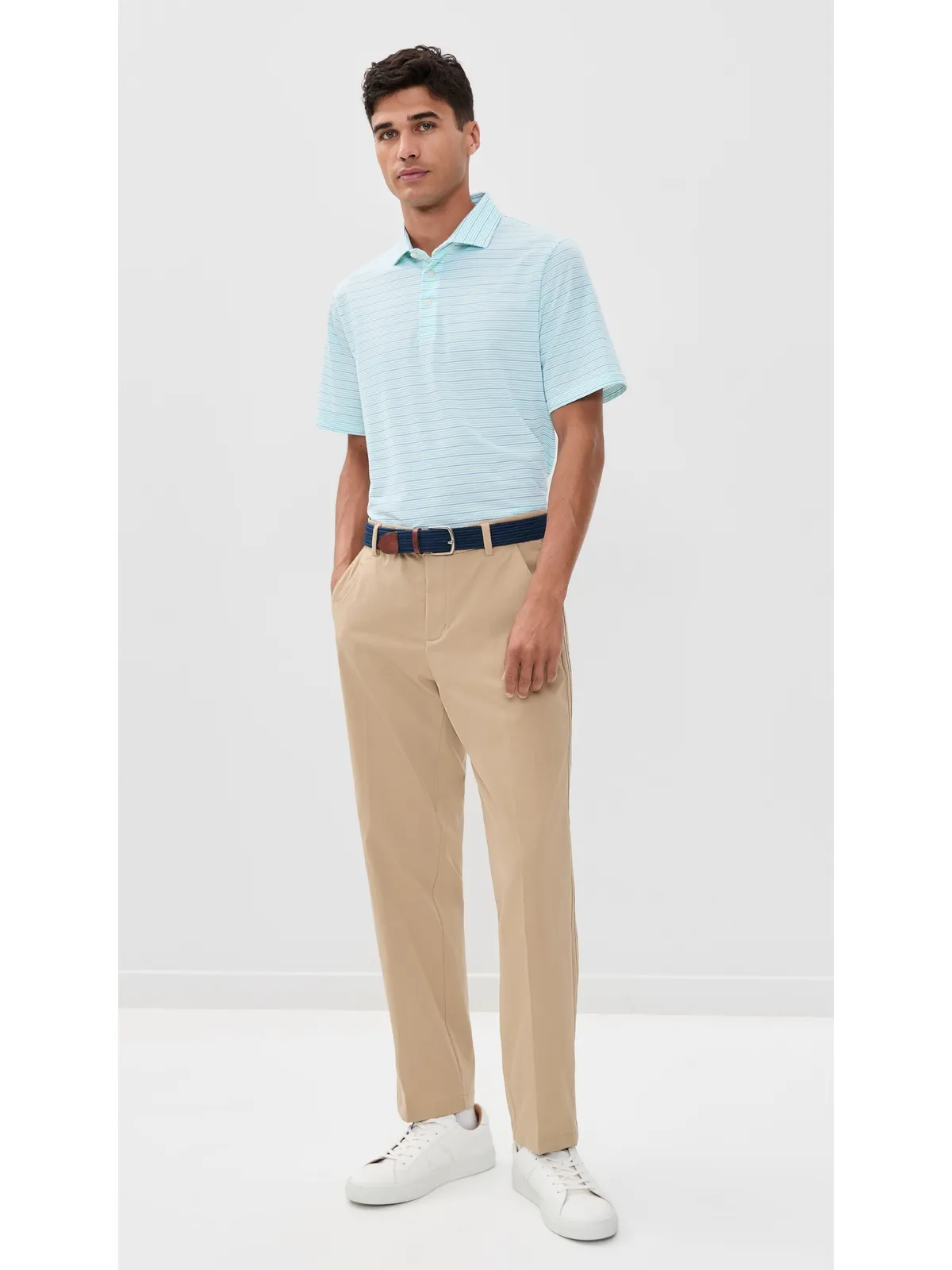 RLX Ralph Lauren 薄手マルチストライプ ポロシャツ（ピケ） - 画像5
