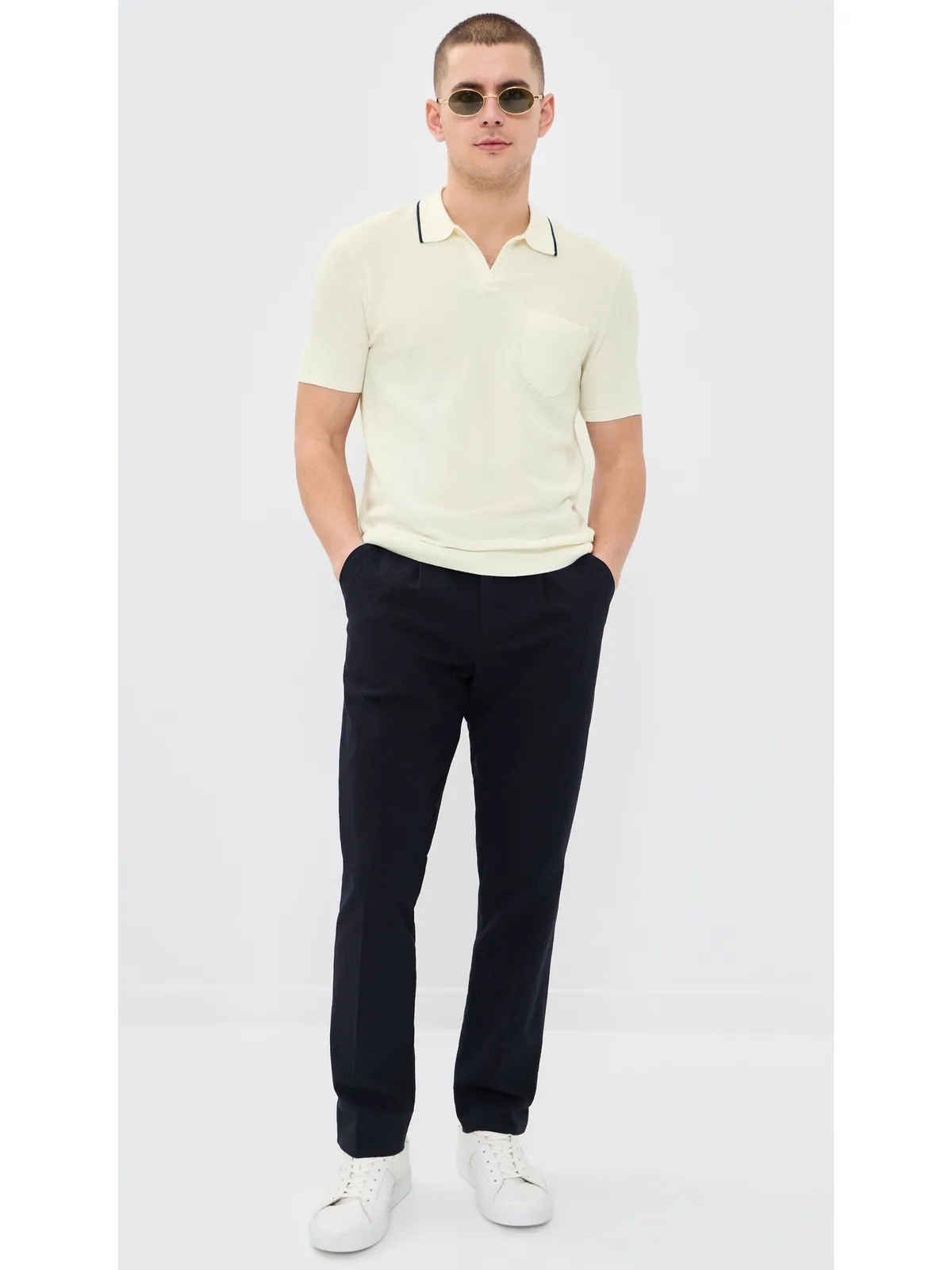 RLX Ralph Lauren コットン コームアックス ジョニー・カラー セーター ポロ - 画像5