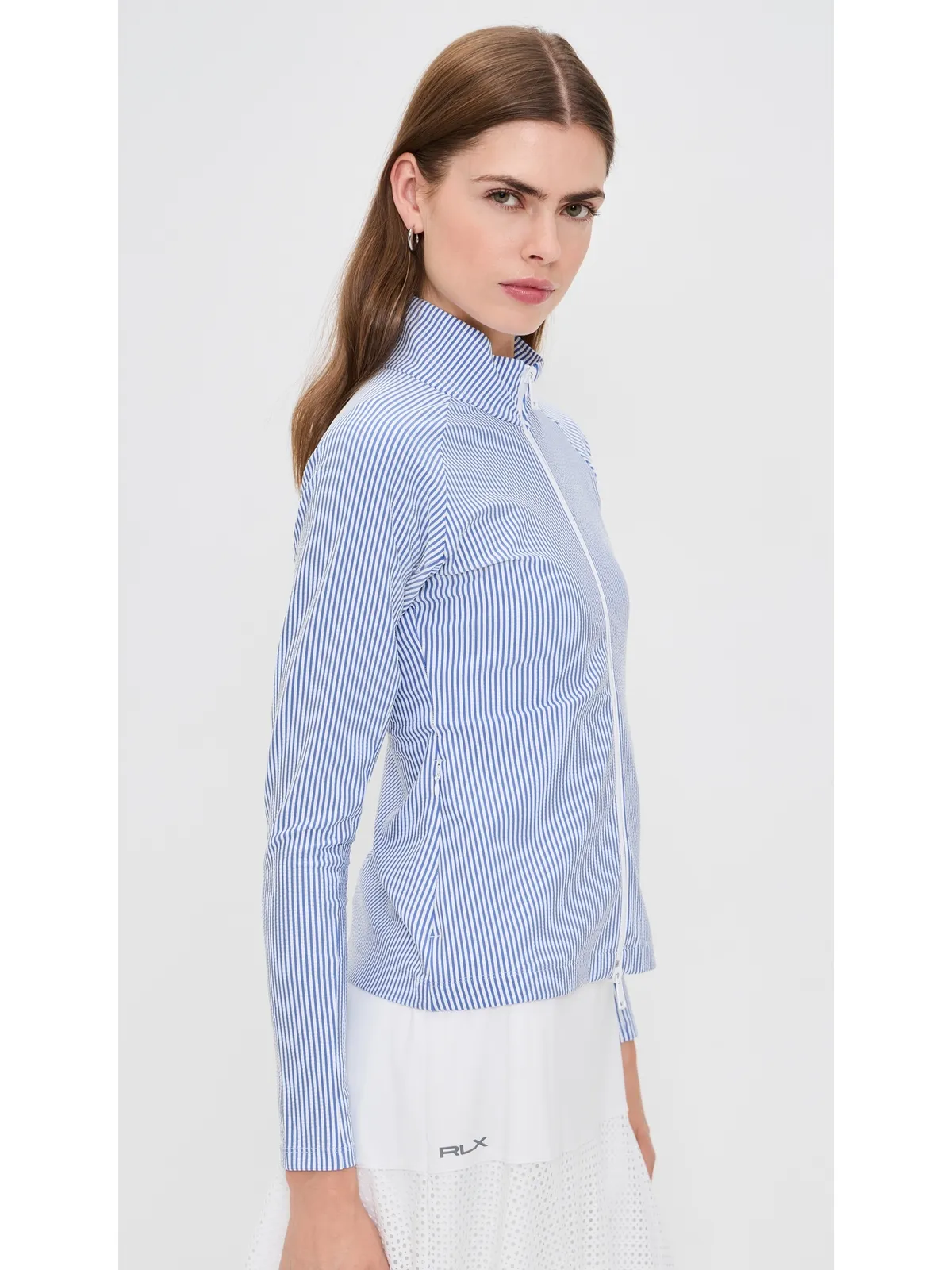 RLX Ralph Lauren シアサッカー モックネック ジップジャケット - 画像4