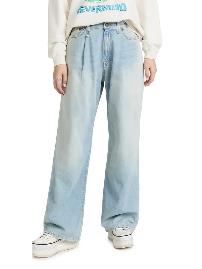 R13 R13 Damon プリーツ ワイドジーンズ Lennon Blueの商品画像