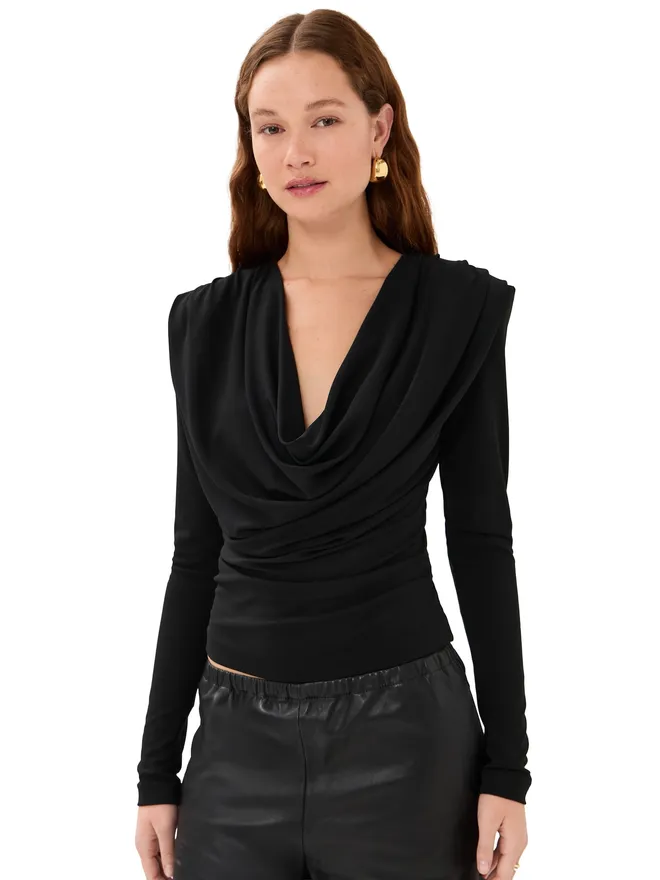 WARDROBE.NYC WARDROBE.NYC イブニング カウルネック トップ ブラックの商品画像