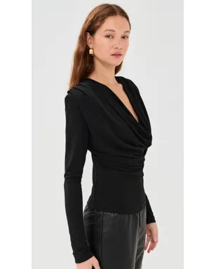 WARDROBE.NYC イブニング カウルネック トップ ブラック - サムネイル4