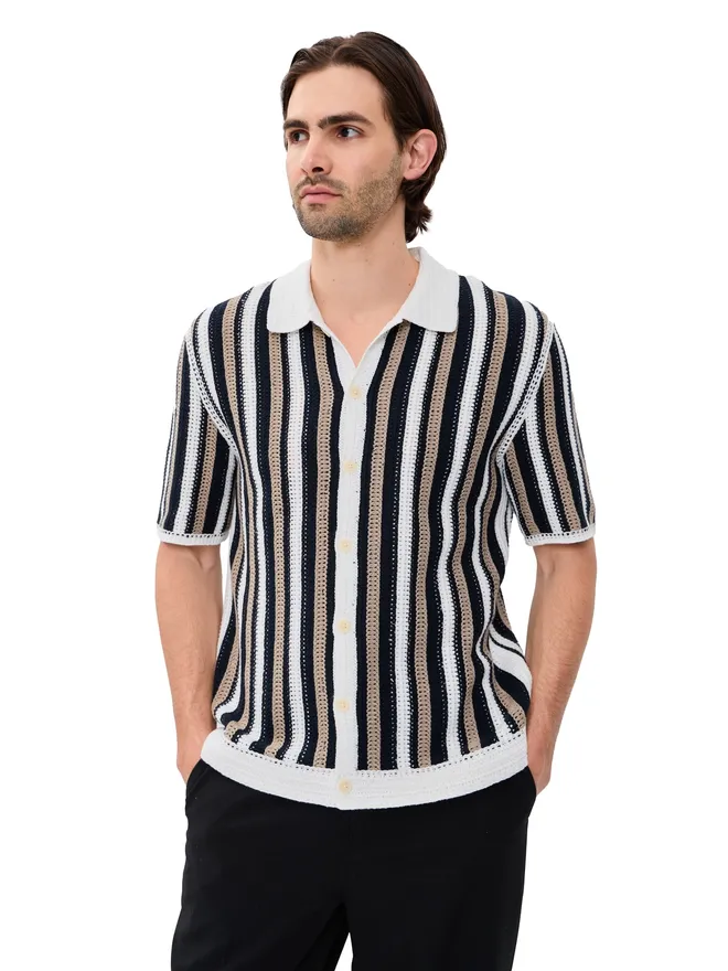 Wax London Wax London ストライプ クロッシェ ポルト シャツの商品画像