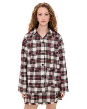 WAYF Morgan Jacket Ivory Plaid - サムネイル1