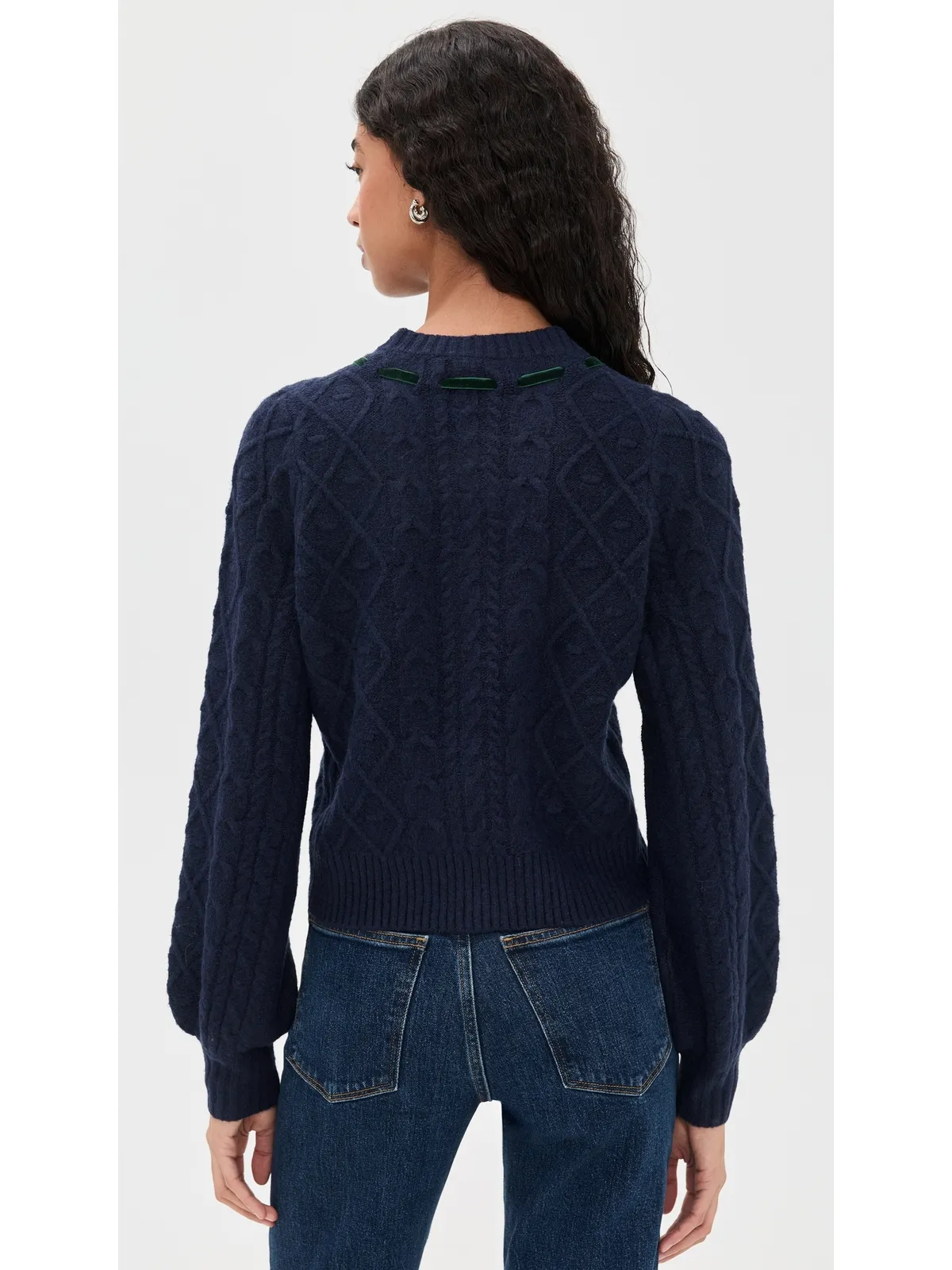 WAYF Signature Cardigan Navy M - 画像3
