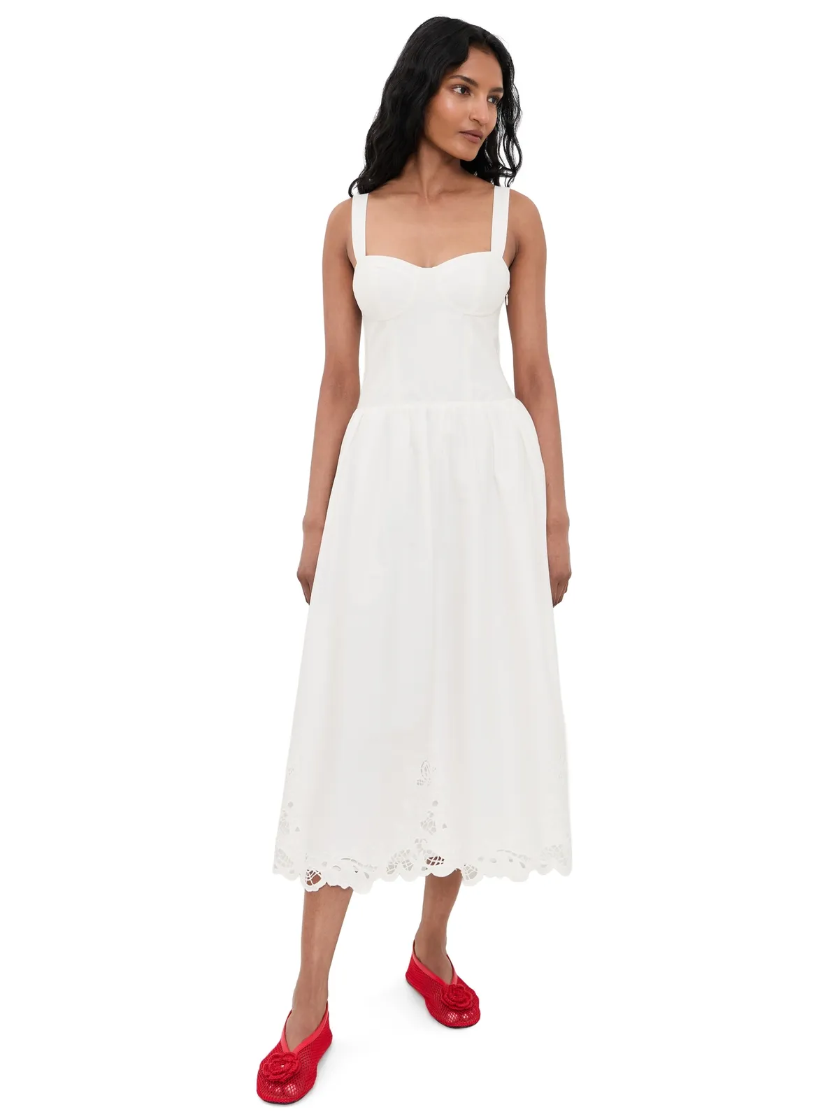 WAYF Somerset Midi Dress Ivory - 画像1