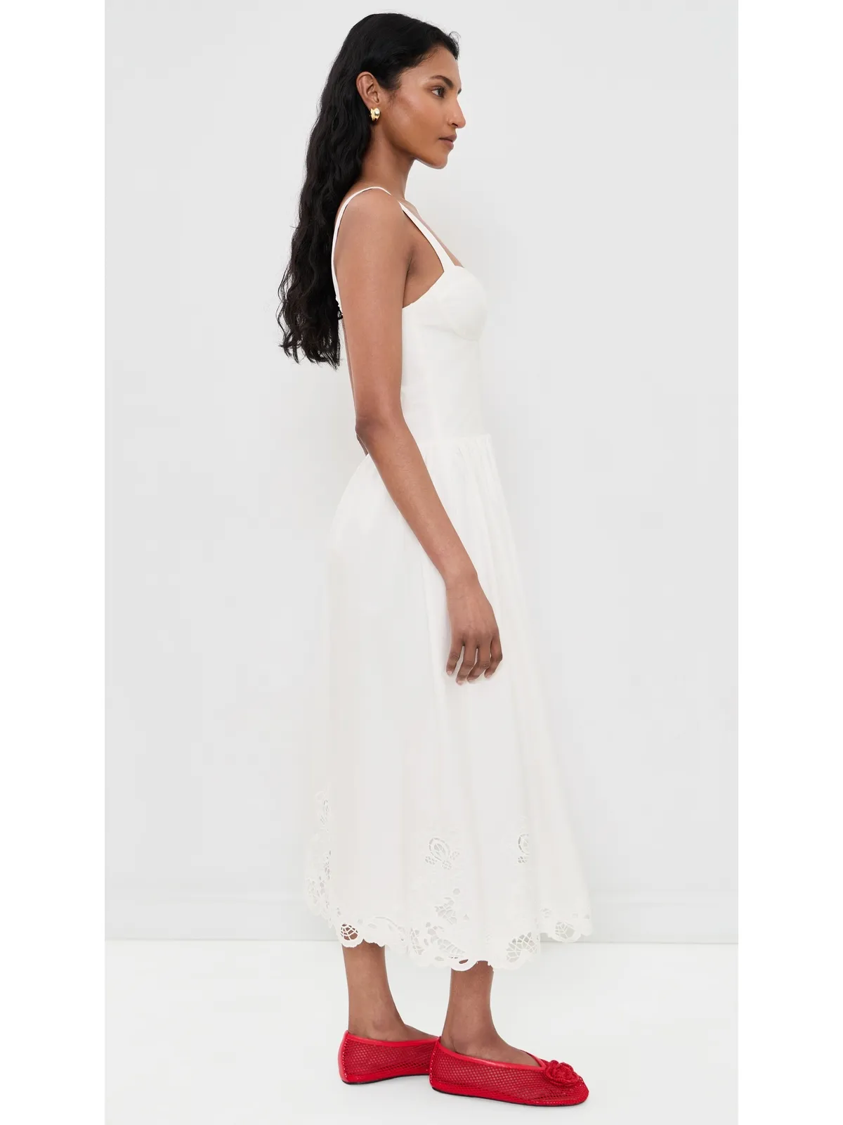 WAYF Somerset Midi Dress Ivory - 画像4