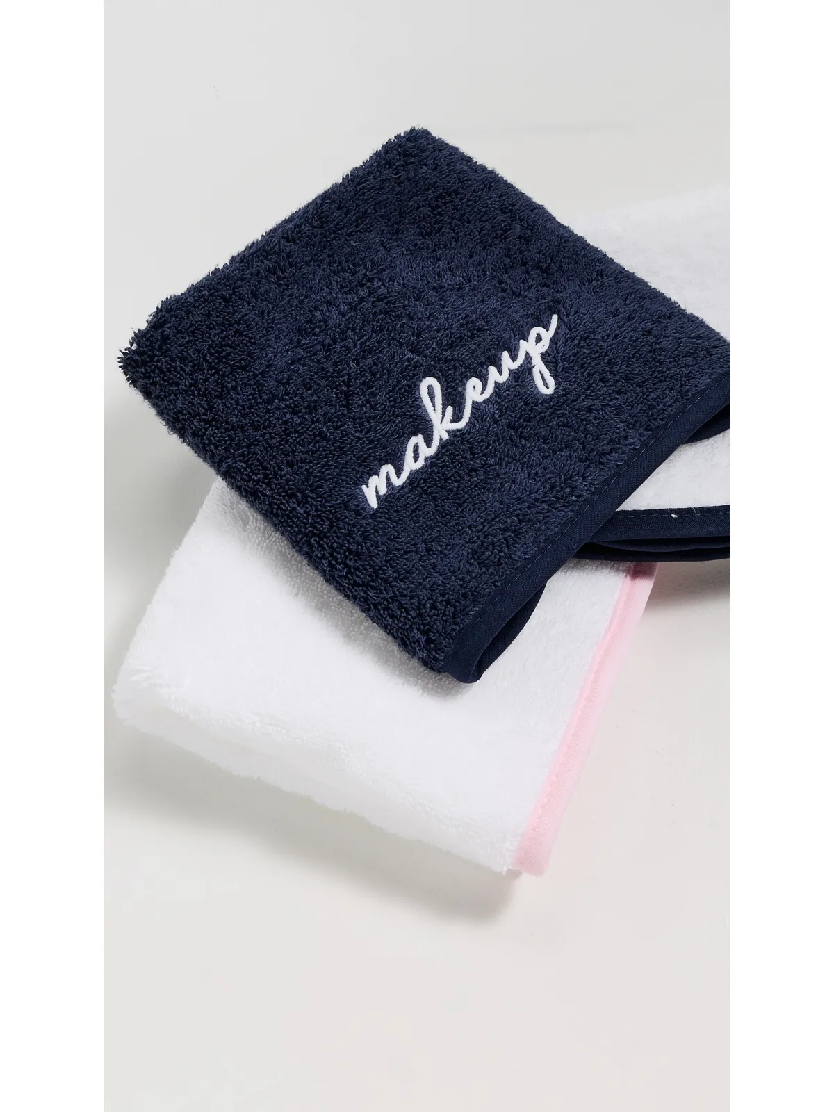 Weezie Signature Washcloths 2枚組 白地にバレエピンク - 画像3