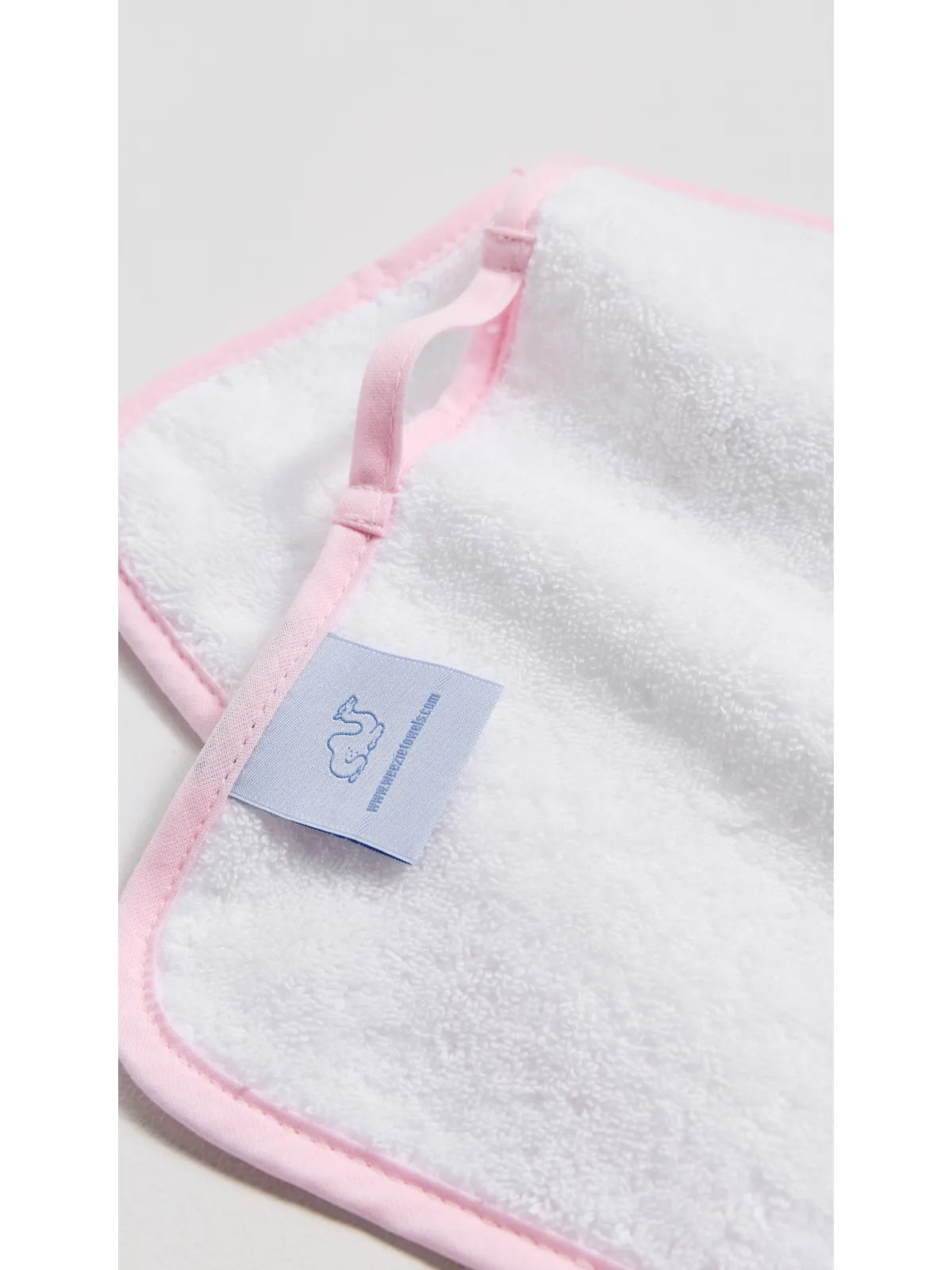 Weezie Signature Washcloths 2枚組 白地にバレエピンク - 画像4