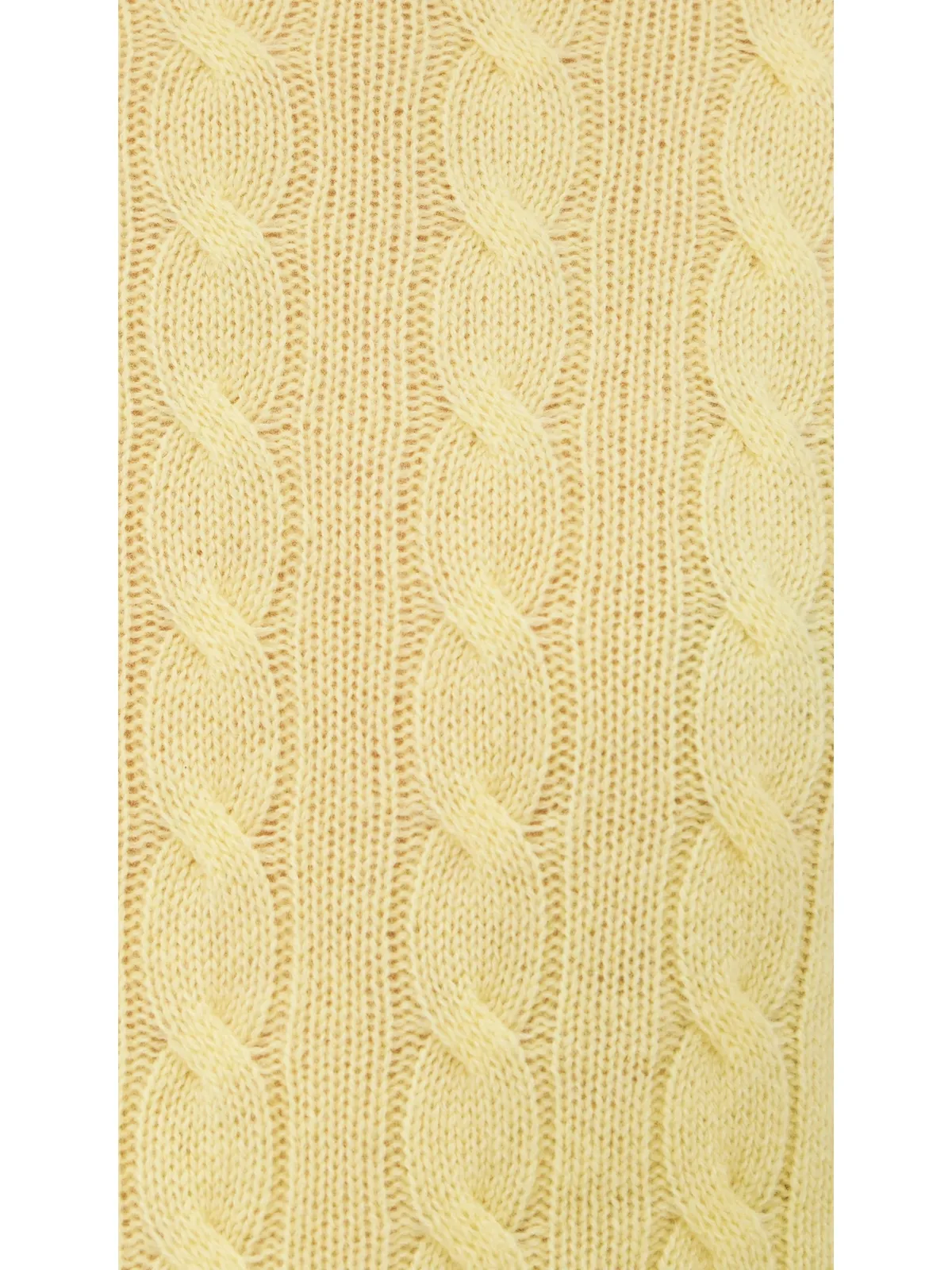 White & Warren カシミヤ バーシティ ケーブル クルーネック レモネード - 画像6