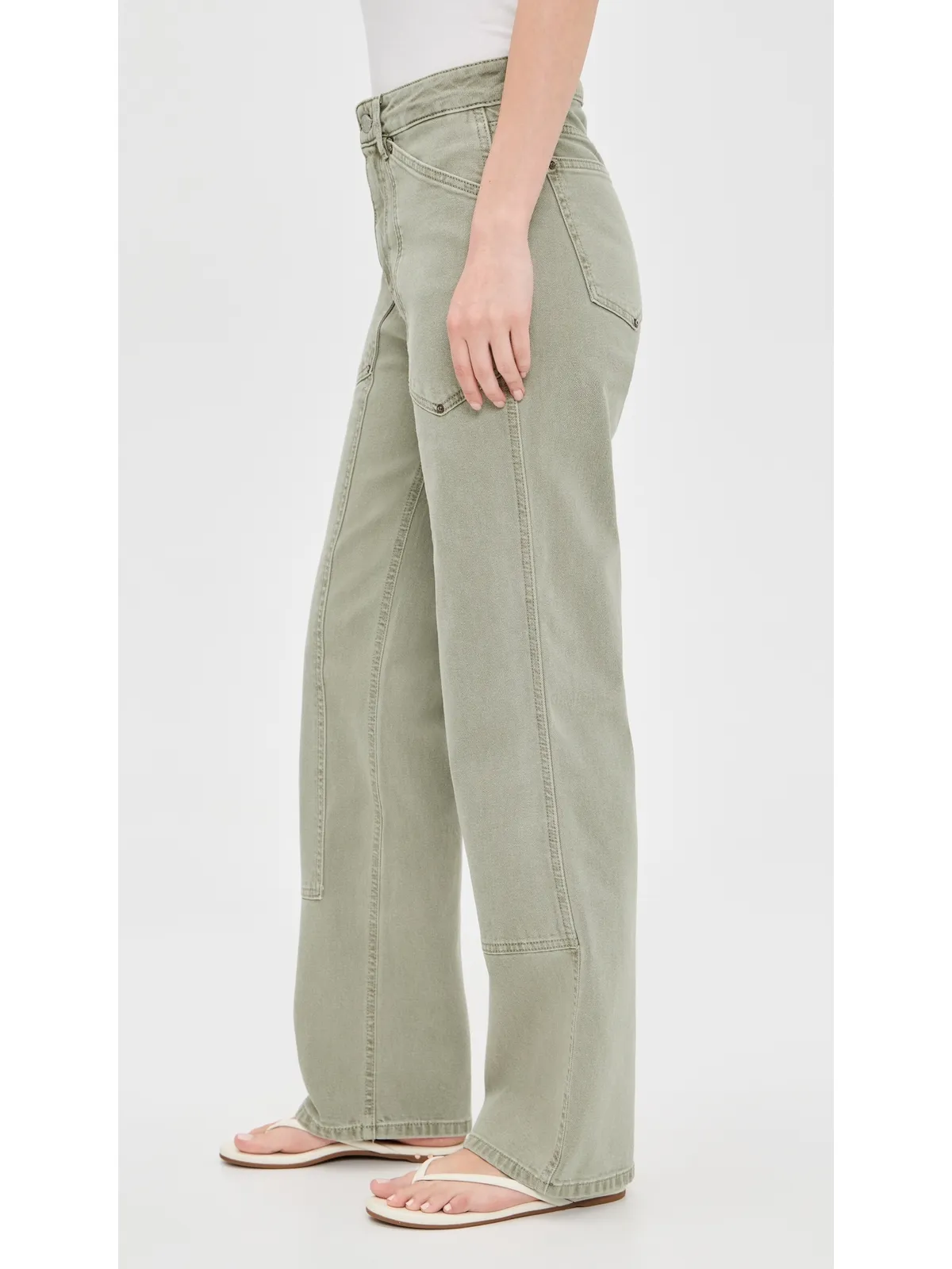 WARP + WEFT Sat Utility 90年代ストレートジーンズ Laurel Green - 画像4