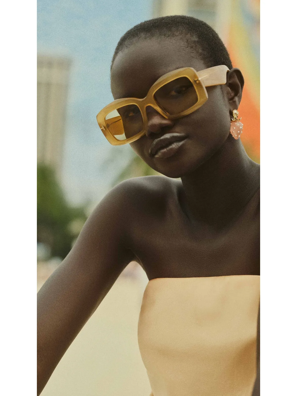 ビンテージ Tom Ford Venetia Sunglasses Shiny Opal Honey - 画像2
