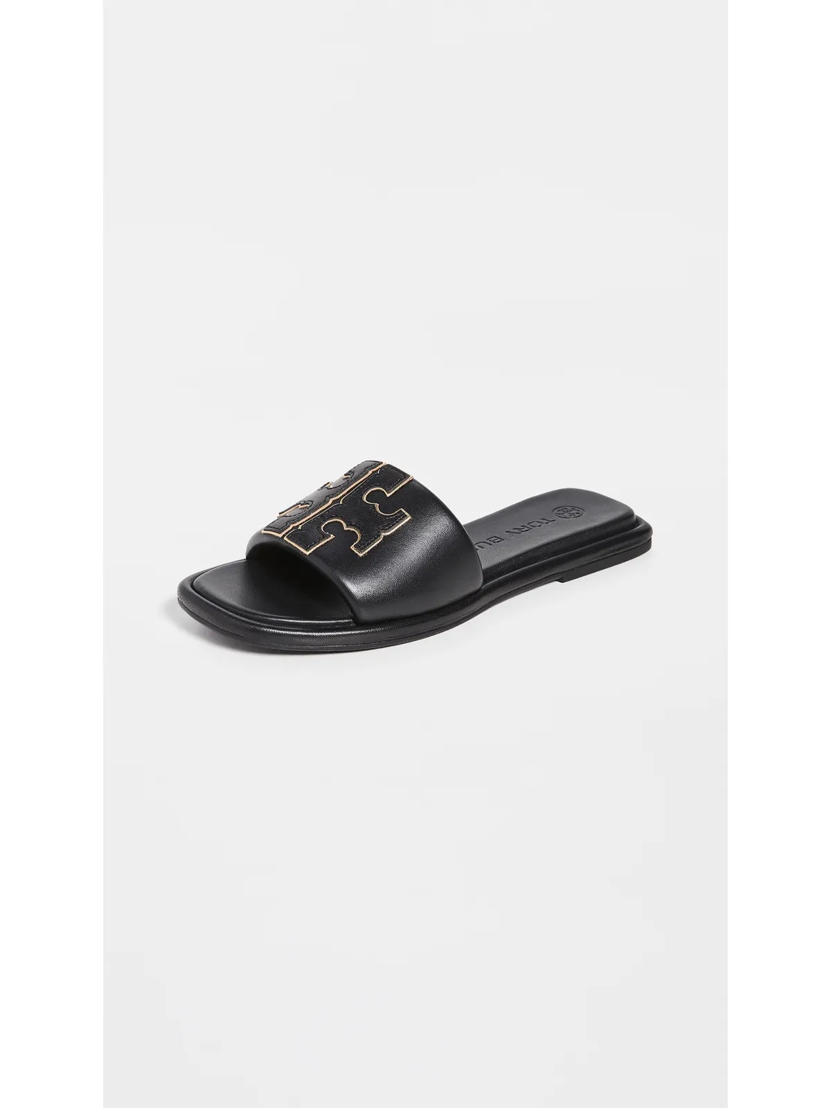 Tory Burch ダブル T スポーツサンダル ブラック/ゴールド - 画像5