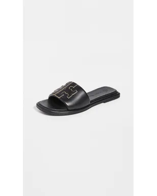 Tory Burch ダブル T スポーツサンダル ブラック/ゴールド - サムネイル5