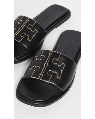 Tory Burch ダブル T スポーツサンダル ブラック/ゴールド - サムネイル6