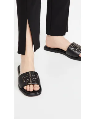 Tory Burch ダブル T スポーツサンダル ブラック/ゴールド - サムネイル3