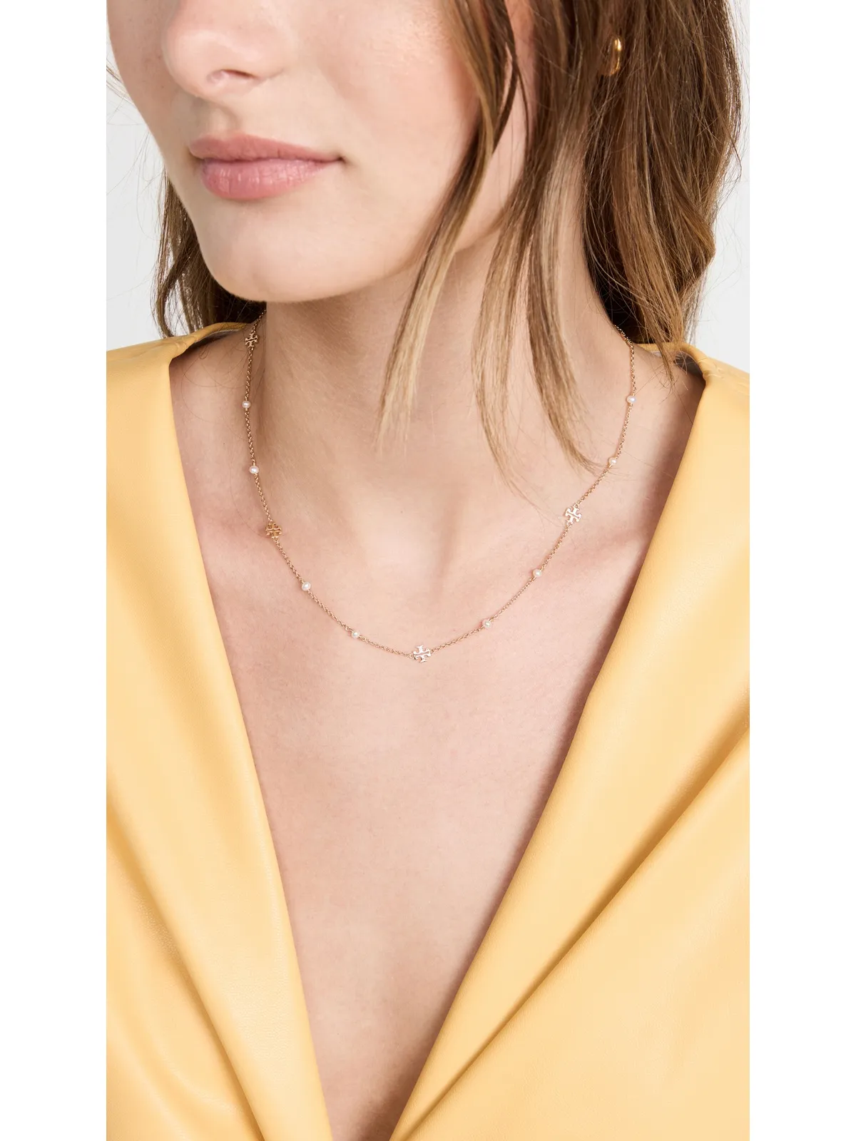Tory Burch デリケート ムーンダンス パール ネックレス ゴールド/パール ワンサイズ - 画像3