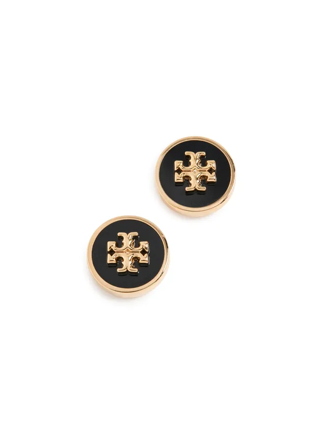 Tory Burch Tory Burch アイコンエナメル スタッド イヤリング ゴールド/ブラックの商品画像