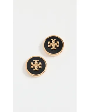 Tory Burch アイコンエナメル スタッド イヤリング ゴールド/ブラック - サムネイル2