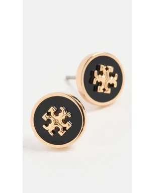 Tory Burch アイコンエナメル スタッド イヤリング ゴールド/ブラック - サムネイル4