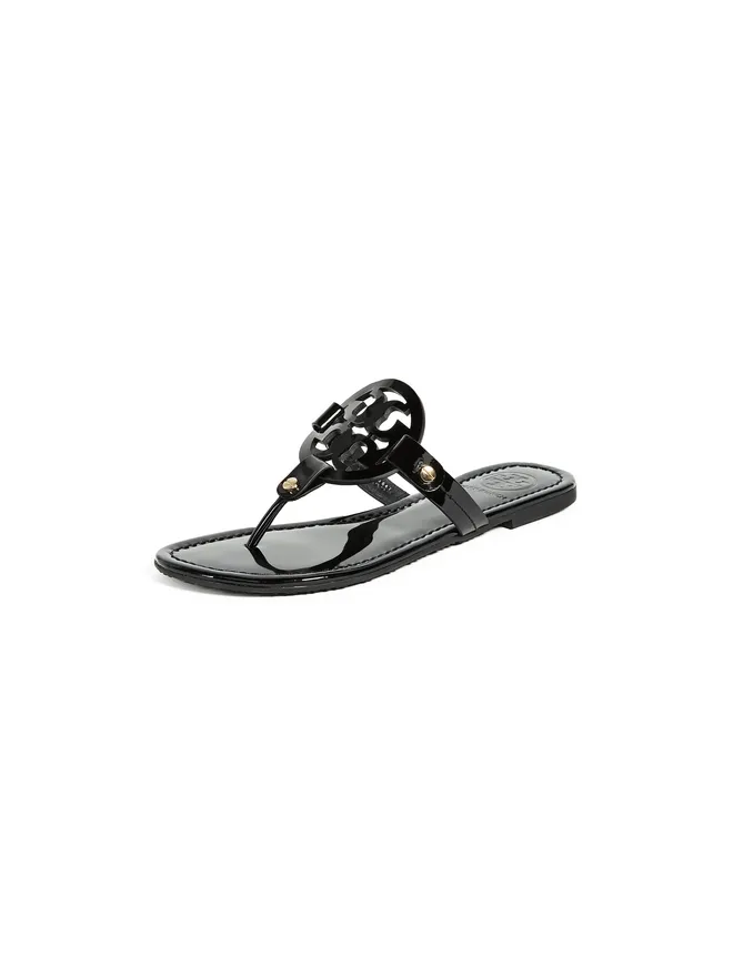 Tory Burch Tory Burch ミラー パテント トング サンダル ブラックの商品画像