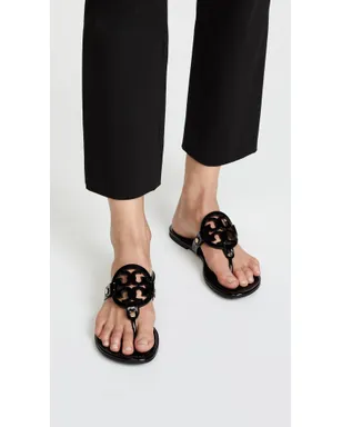 Tory Burch ミラー パテント トング サンダル ブラック - サムネイル3