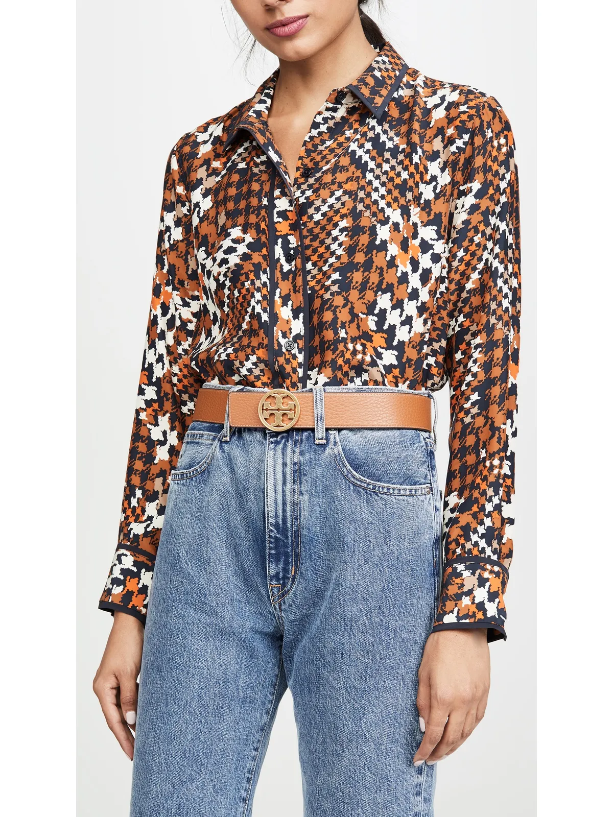 Tory Burch Miller リバーシブルベルト 1.5 ブラック／ニュークオイオ／ゴールド M - 画像3