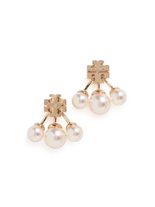 Tory Burch Tory Burch ムーンダンス パール フロント-バック イヤリング ゴールド/クリームの商品画像