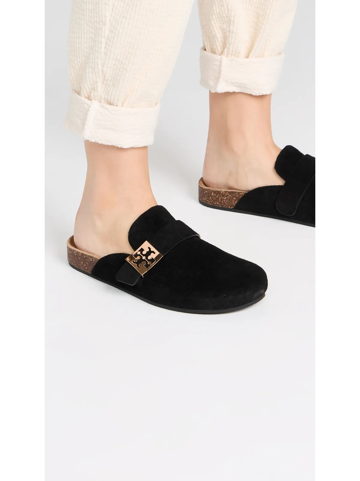 ビンテージ Tory Burch メロー・ミュール ブラック/ゴールド - 画像3