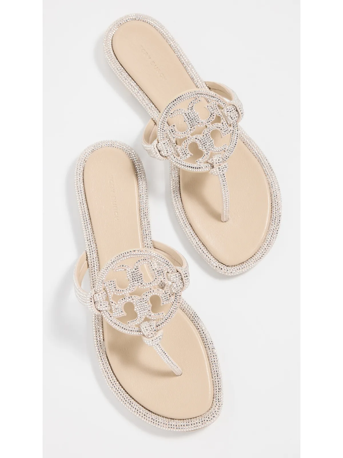 Tory Burch ミラー 結びデザイン パヴェ サンダル ストーングレー - 画像2