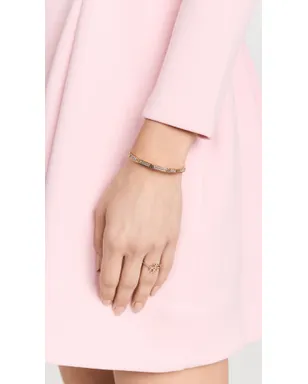 Tory Burch ミラー スタッド 5mm ヒンジ式ブレスレット ゴールド/クリスタル M - サムネイル3