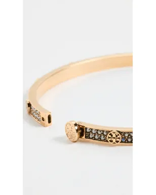 Tory Burch ミラー スタッド 5mm ヒンジ式ブレスレット ゴールド/クリスタル M - サムネイル4