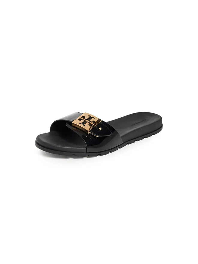 Tory Burch Tory Burch バックル付きスライドサンダル パーフェクトブラック/ゴールドの商品画像